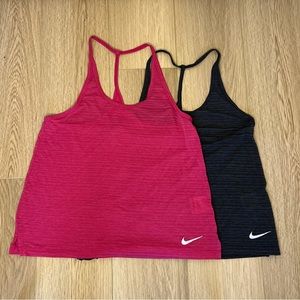 Nike racer back crop mesh pink black top tank bundle